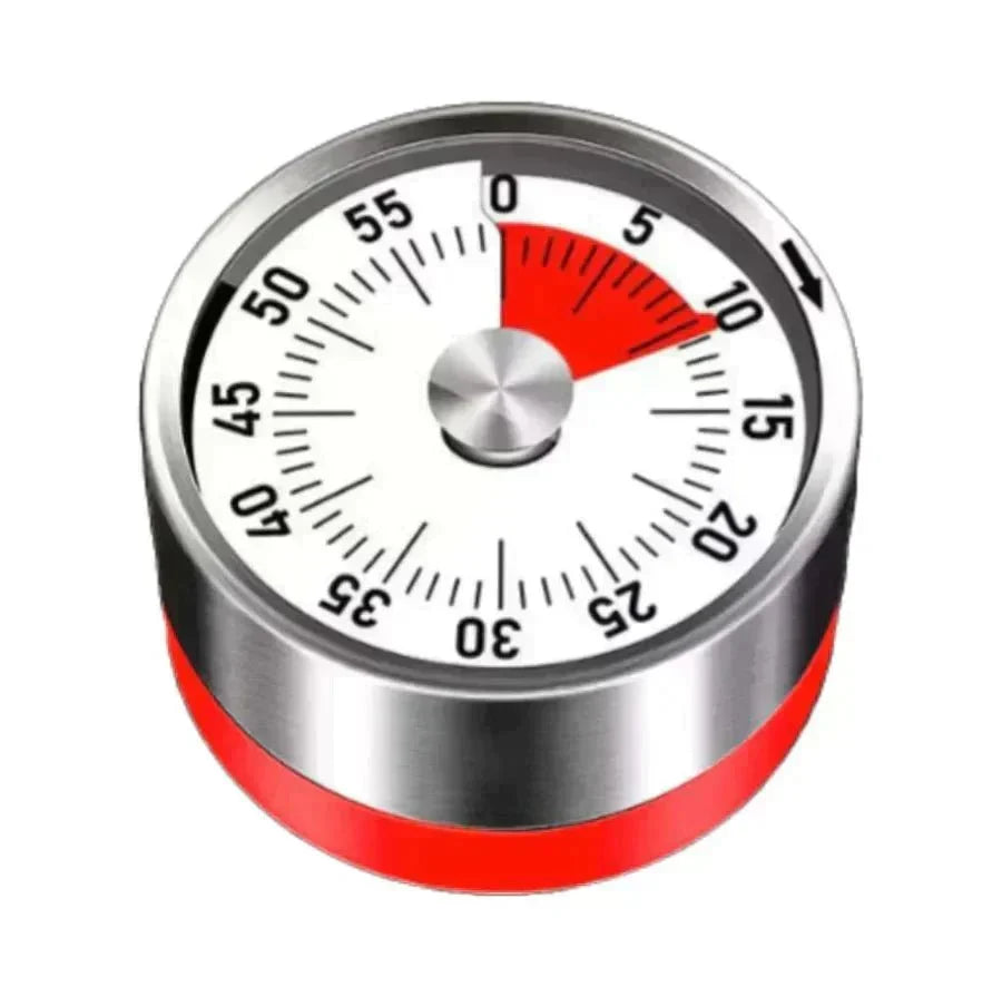 Kitchen Timer Mechanical Stainless Steel & Magnetic Back