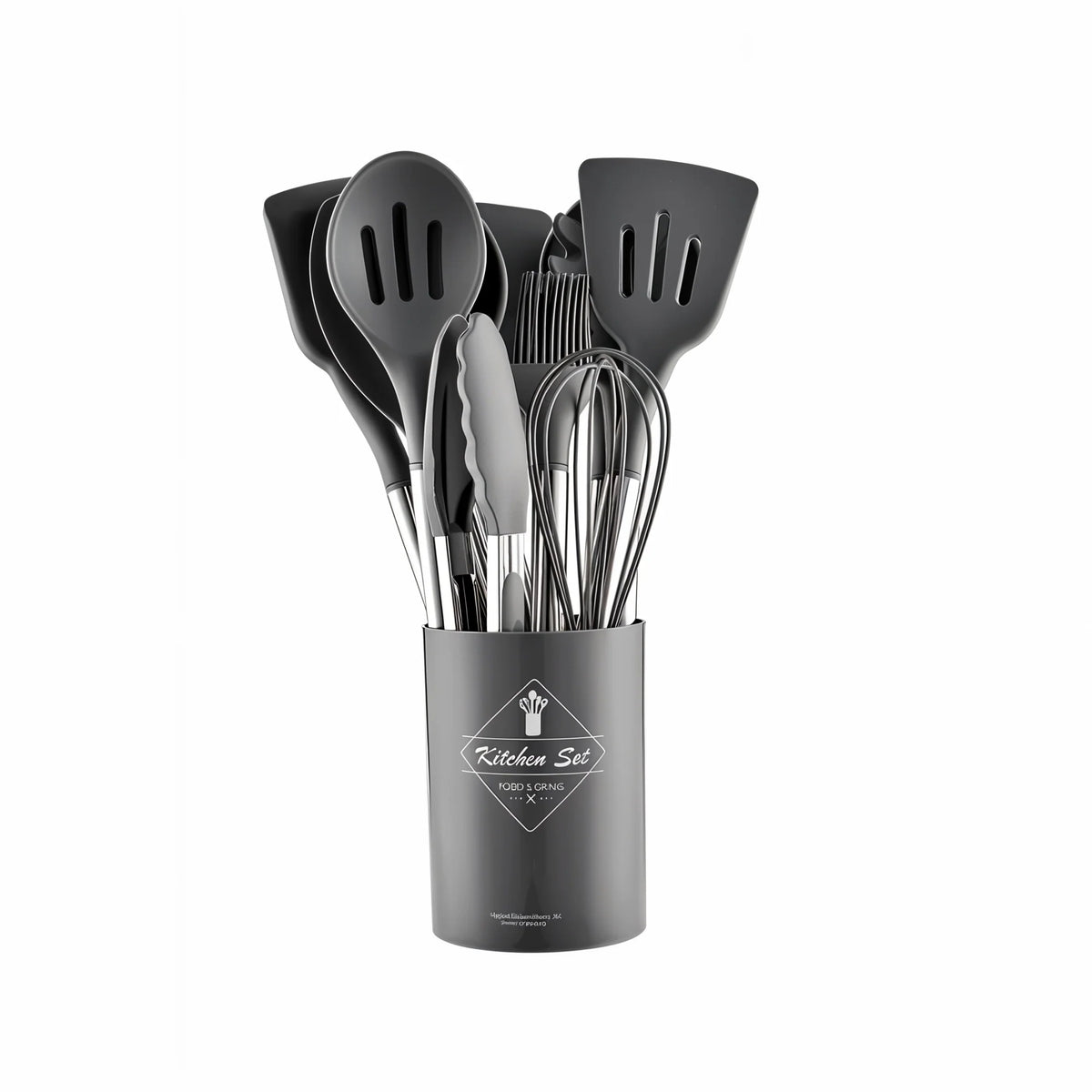 Kitchen Utensil Set 12-Piece Silicone Heads Stainless Steel Handles