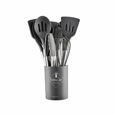 Kitchen Utensil Set 12-Piece Silicone Heads Stainless Steel Handles