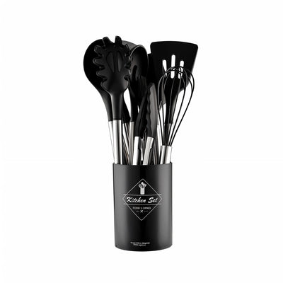 Kitchen Utensil Set 12-Piece Silicone Heads Stainless Steel Handles