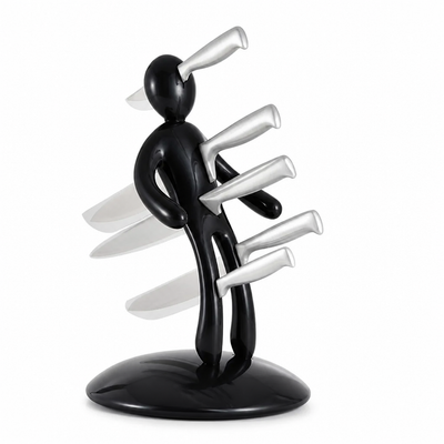 Knife Organizer Sculptural Humanoid Design Space-Saving Stainless Steel