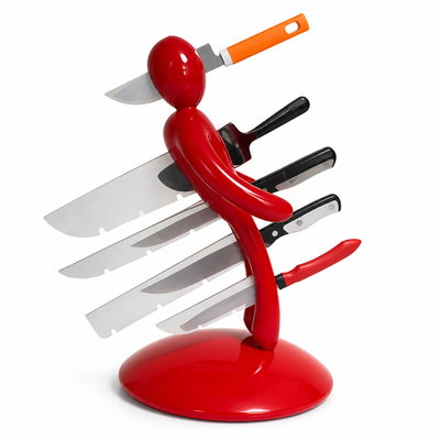 Knife Organizer Sculptural Humanoid Design Stainless Steel