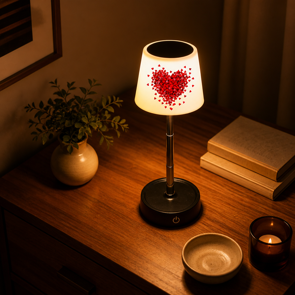 LED Heart Pattern Table Lamp
