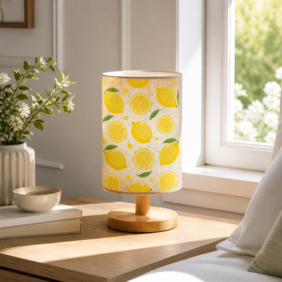 Lemon Print Fabric Table Lamp