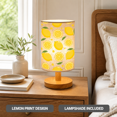 Lemon Print Fabric Table Lamp