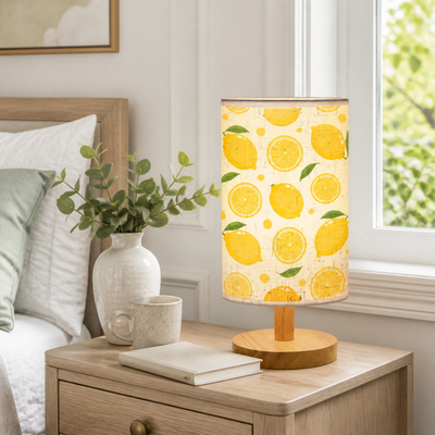 Lemon Print Fabric Table Lamp