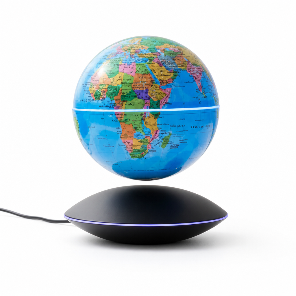 Levitating Globe 6-Inch Self-Rotating 16-Color LED