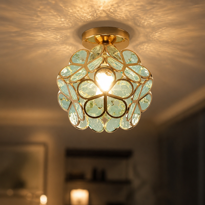 Light Blue Acrylic Water-Pattern Pendant Light