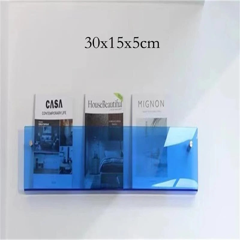 Magazine Holder Wall-Mounted Acrylic Space-Saving