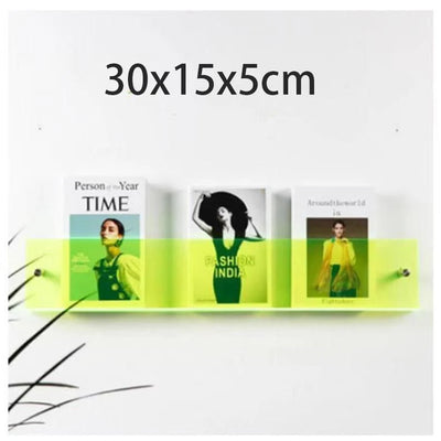 Magazine Holder Wall-Mounted Acrylic Space-Saving