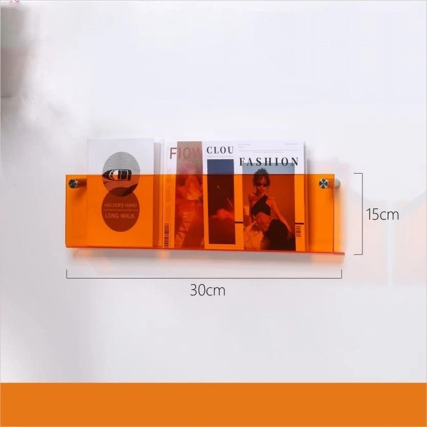 Magazine Holder Wall-Mounted Acrylic Space-Saving