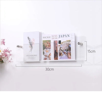 Magazine Holder Wall-Mounted Acrylic Space-Saving