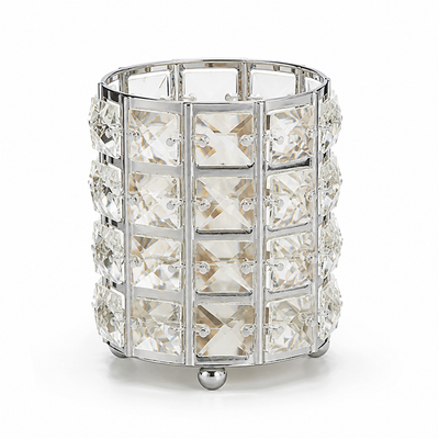 Makeup Brush Holder Crystal Bead Stainless Steel