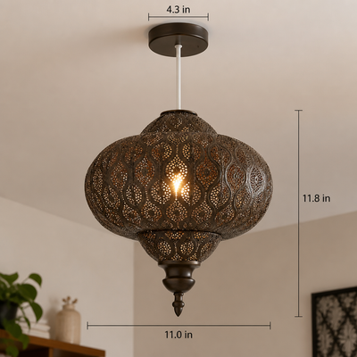 Metal Fretwork Pendant Light