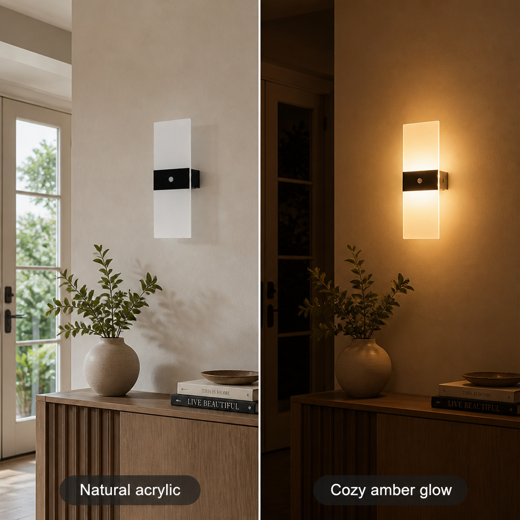 Minimalist Acrylic LED Magnetic Mount Wall Sconce