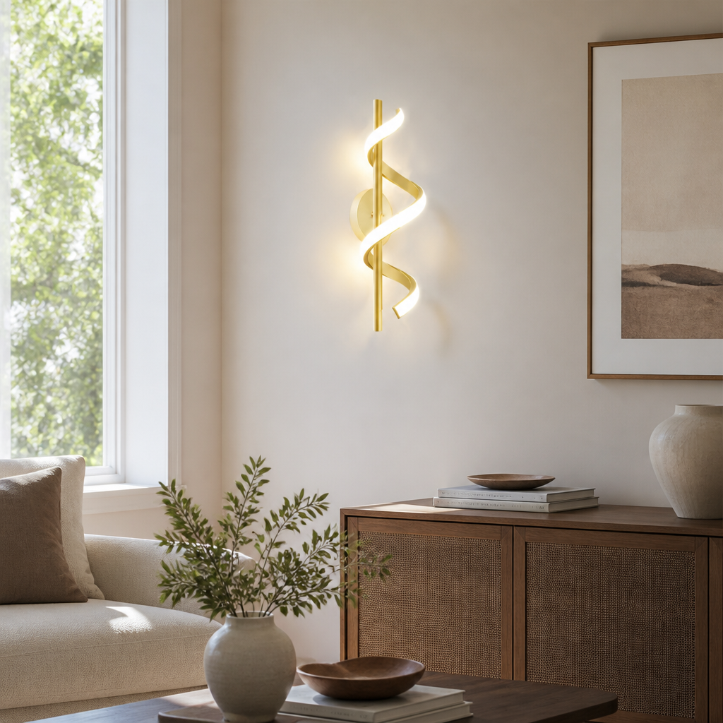 Minimalist Acrylic LED Spiral Wall Sconce