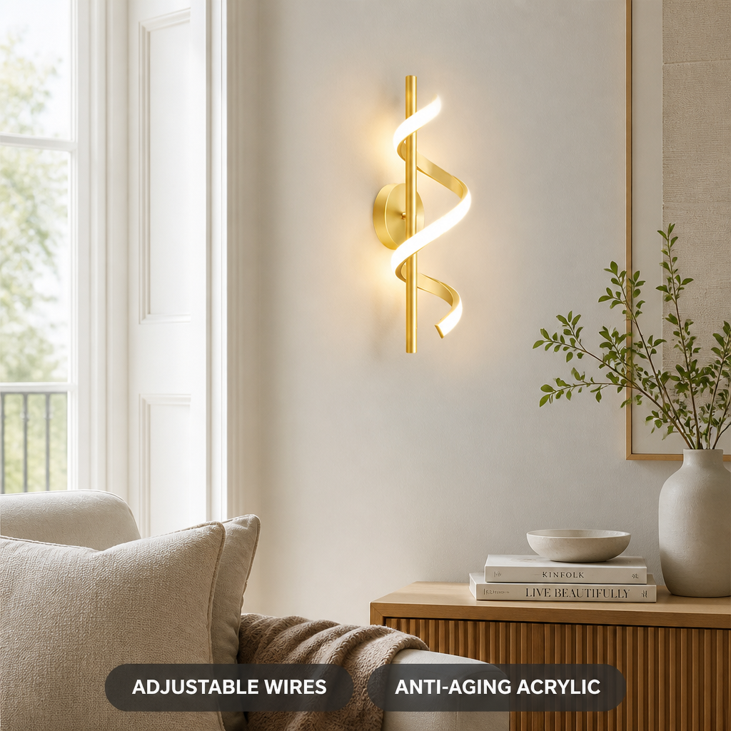 Minimalist Acrylic LED Spiral Wall Sconce