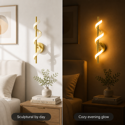 Minimalist Acrylic LED Spiral Wall Sconce