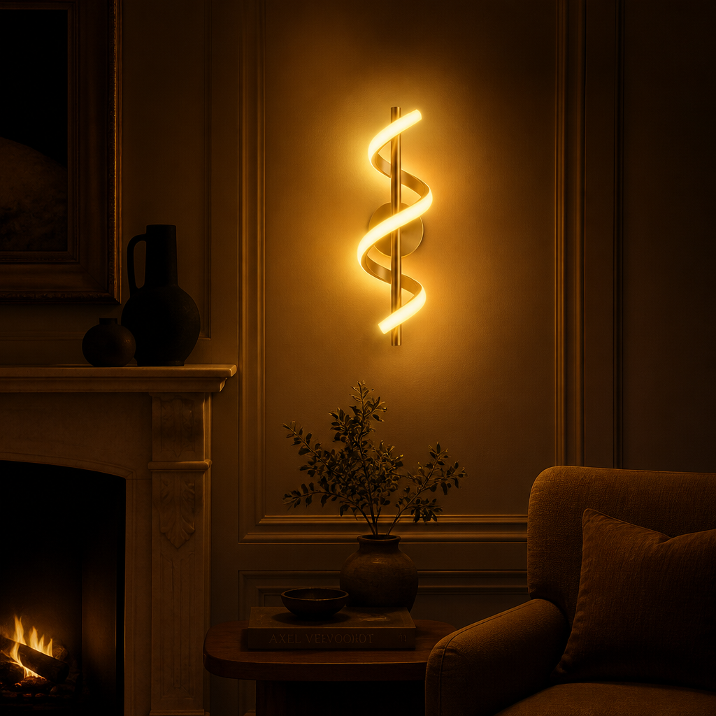 Minimalist Acrylic LED Spiral Wall Sconce