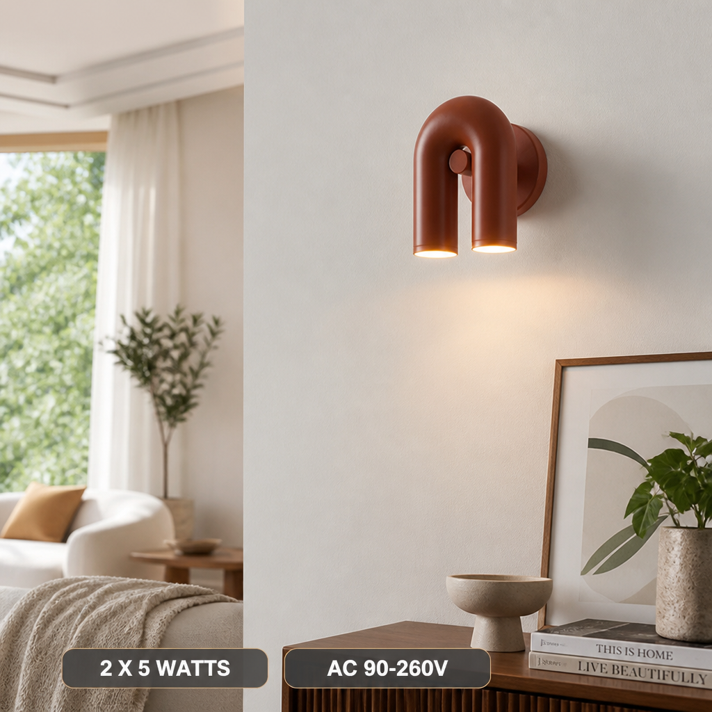 Minimalist Aluminum & Acrylic LED U-Shaped Wall Sconce