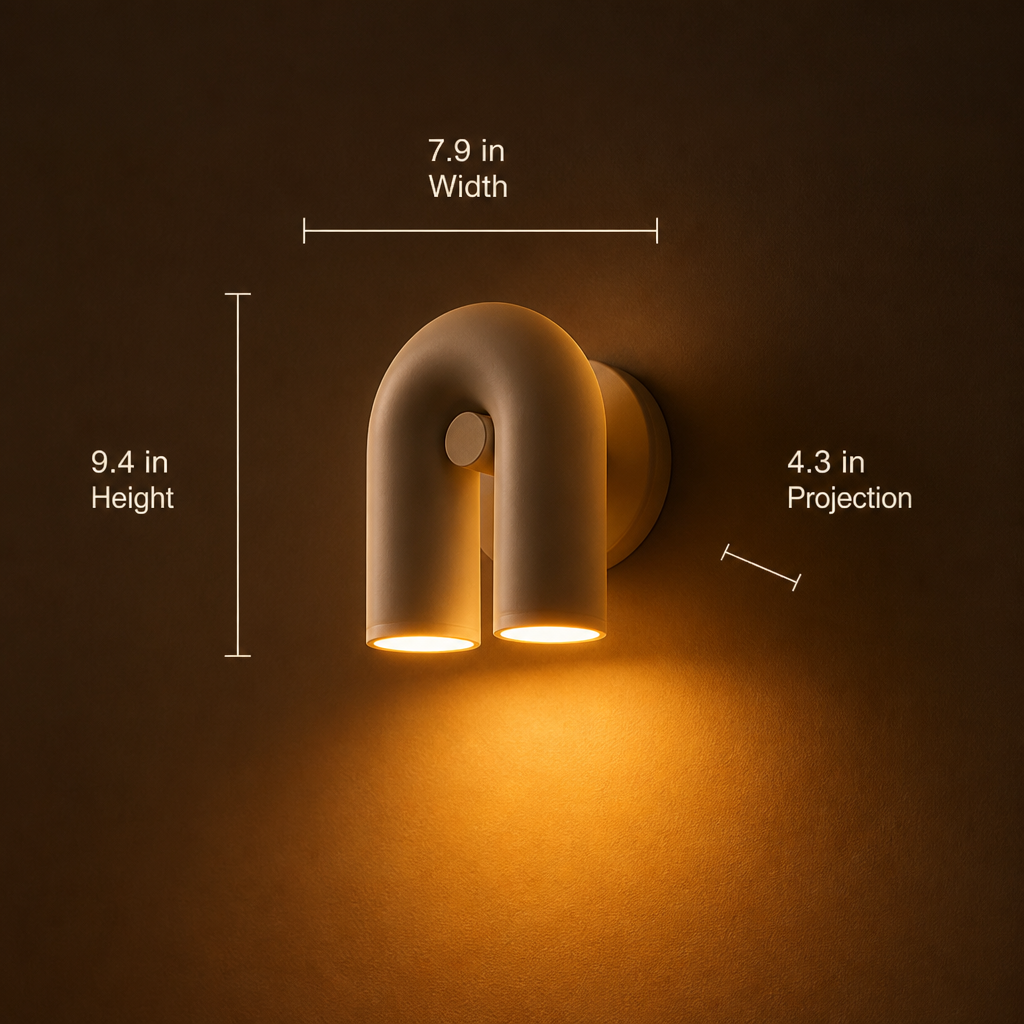 Minimalist Aluminum & Acrylic LED U-Shaped Wall Sconce