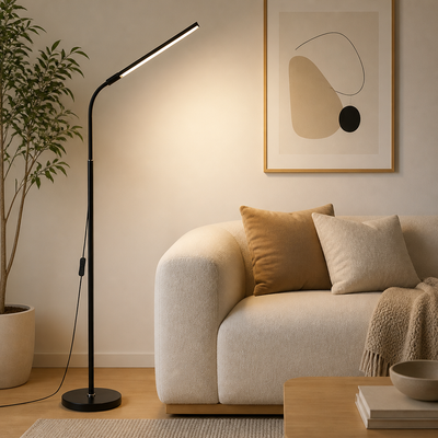 Minimalist Aluminum LED Gooseneck Floor Lamp
