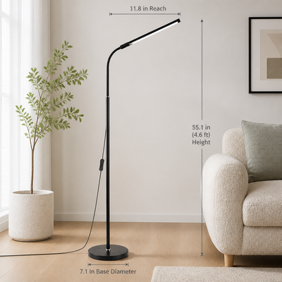 Minimalist Aluminum LED Gooseneck Floor Lamp