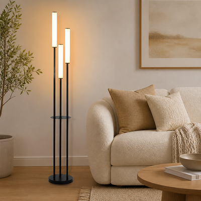 Minimalist Aluminum LED Three-Head Floor Lamp