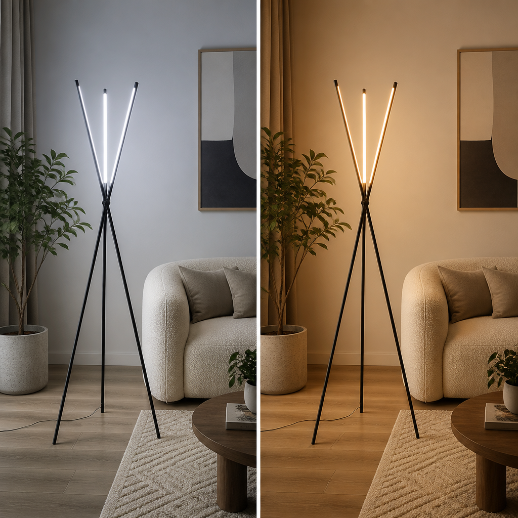 Minimalist Aluminum LED Triple-Bar Floor Lamp