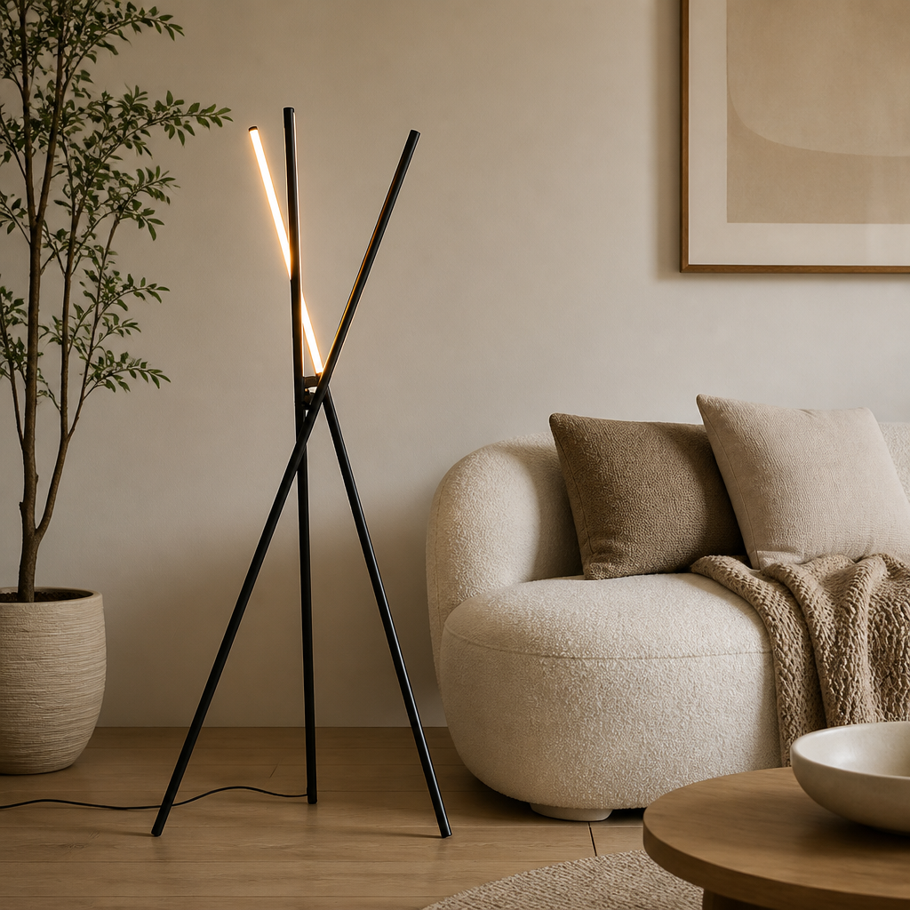 Minimalist Aluminum LED Triple-Bar Floor Lamp