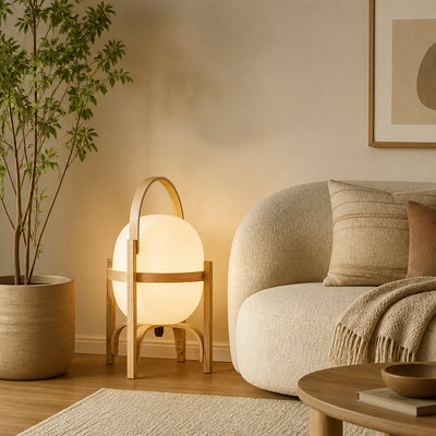 Minimalist Bamboo LED Floor Lamp