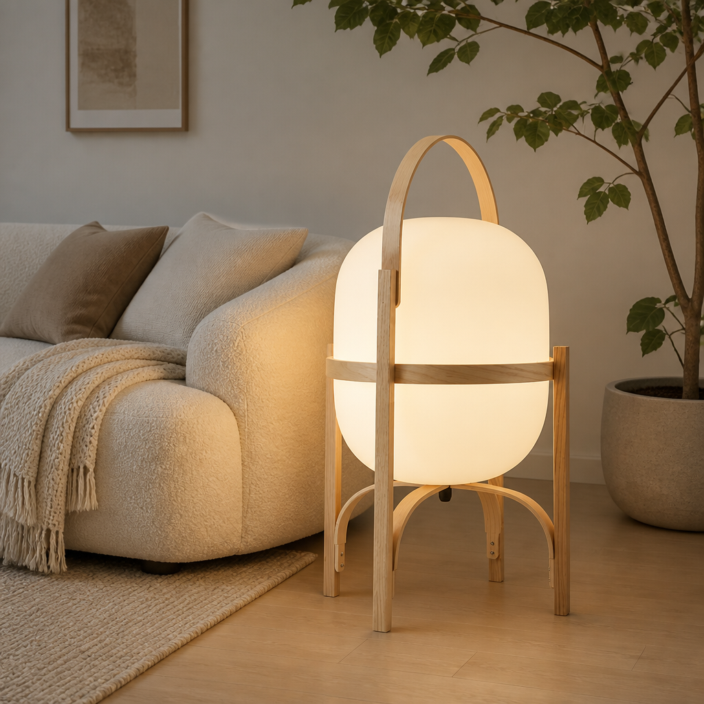 Minimalist Bamboo LED Floor Lamp