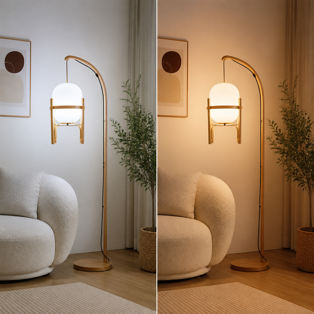 Minimalist Bamboo LED Floor Lamp