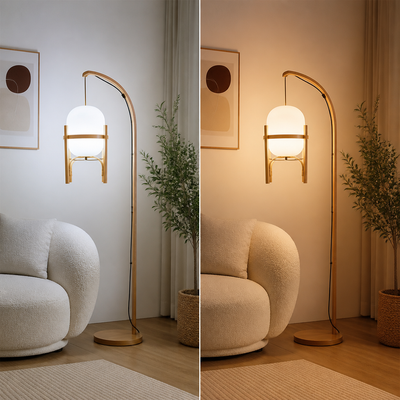 Minimalist Bamboo LED Floor Lamp
