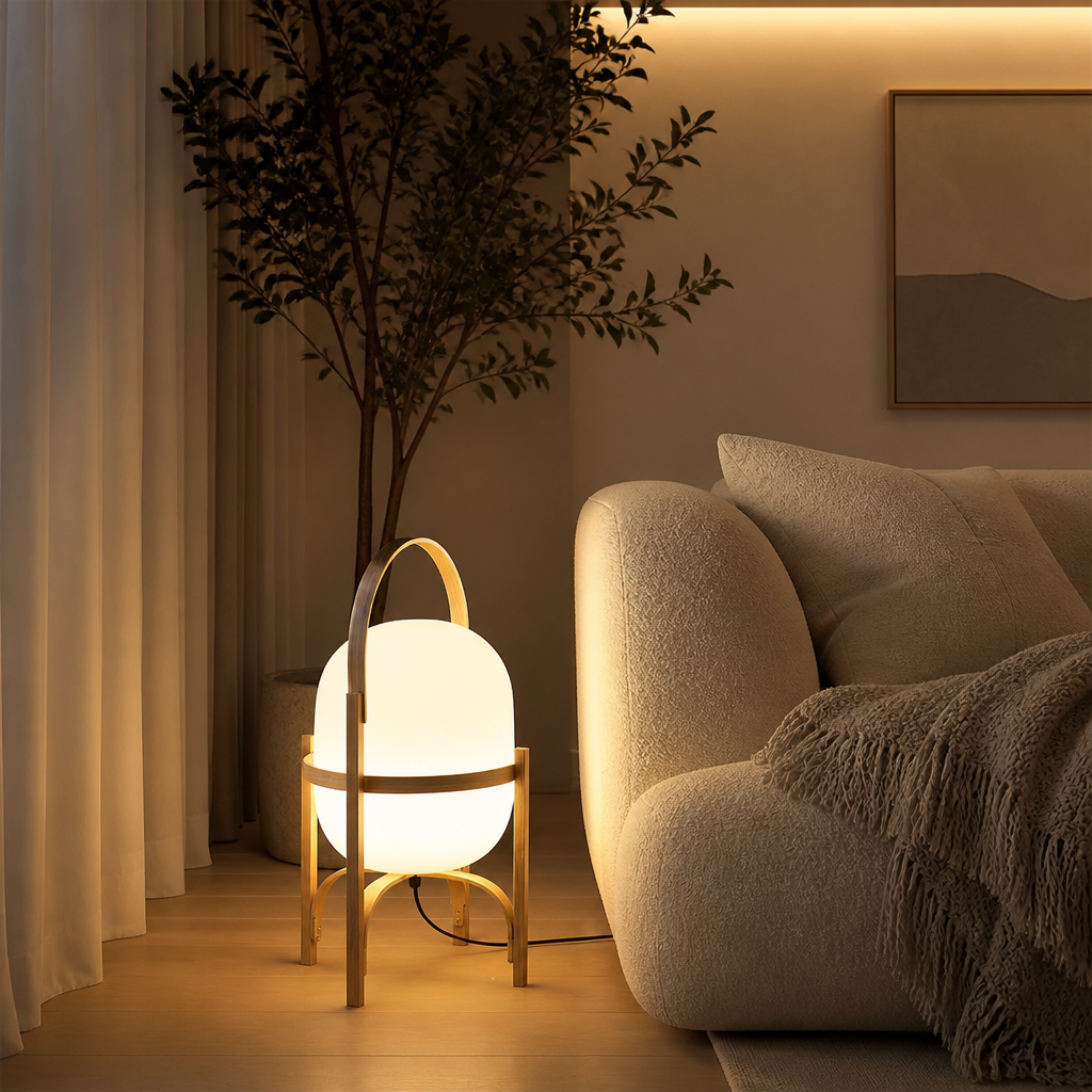Minimalist Bamboo LED Floor Lamp