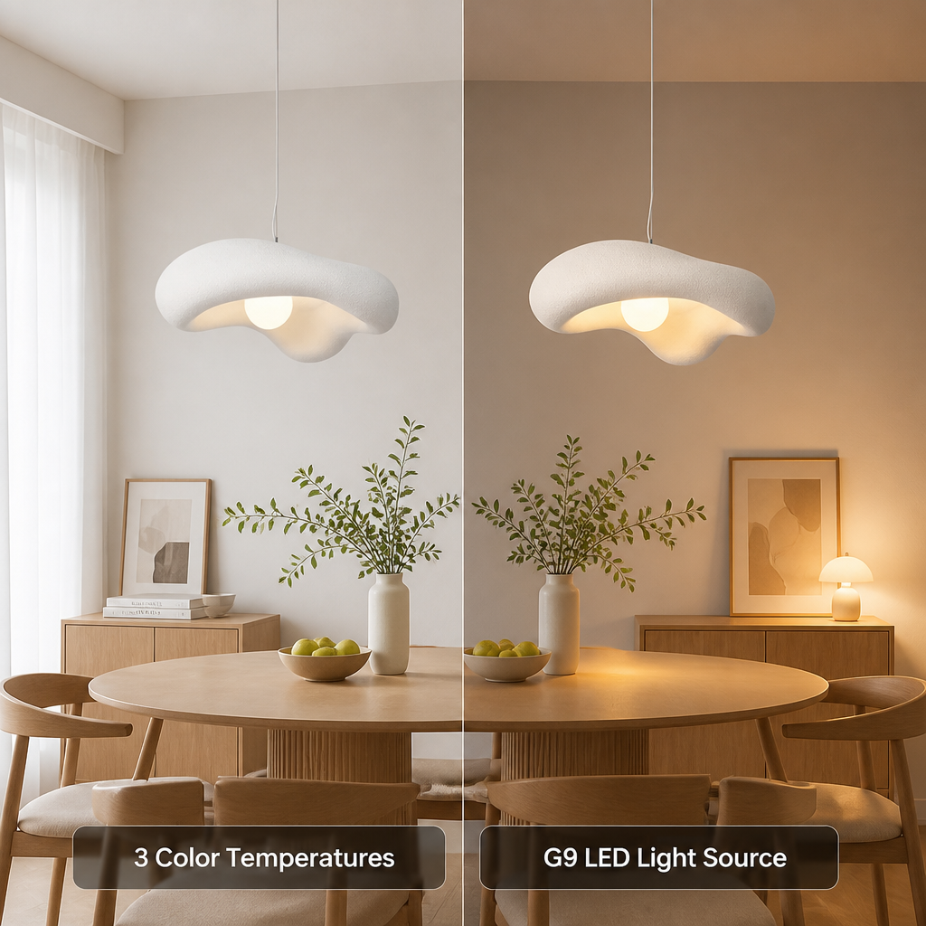Minimalist Beige LED 3-Color Pendant Light