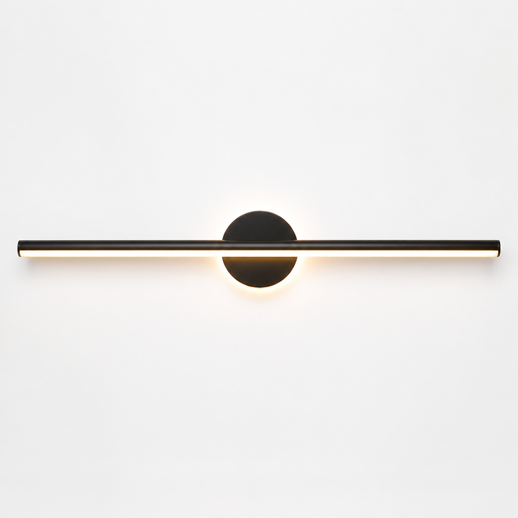 Minimalist Black & Gold LED Shadow-Free Wall Sconce