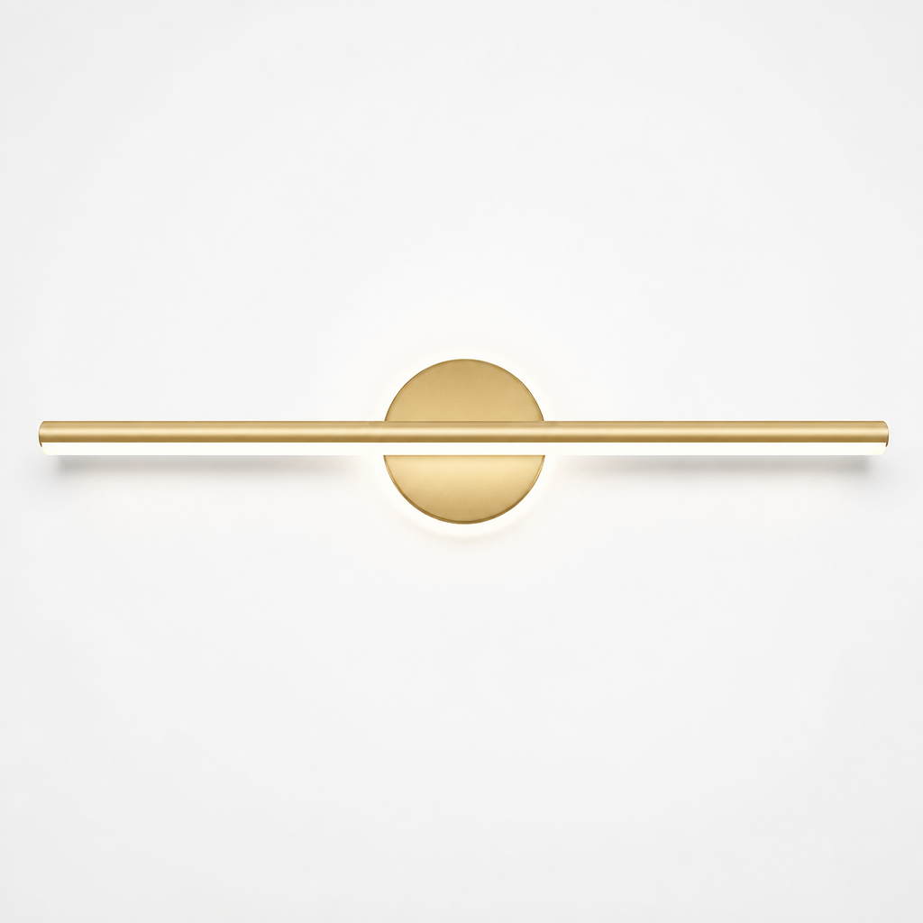 Minimalist Black & Gold LED Shadow-Free Wall Sconce