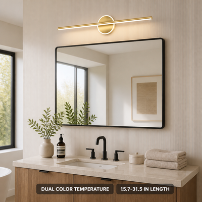 Minimalist Black & Gold LED Shadow-Free Wall Sconce