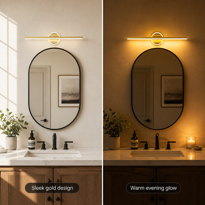 Minimalist Black & Gold LED Shadow-Free Wall Sconce