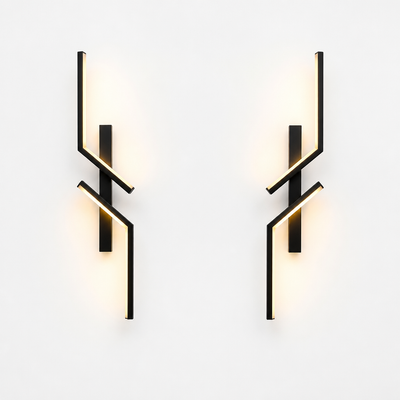 Minimalist Black & Gold LED Strip Wall Sconce