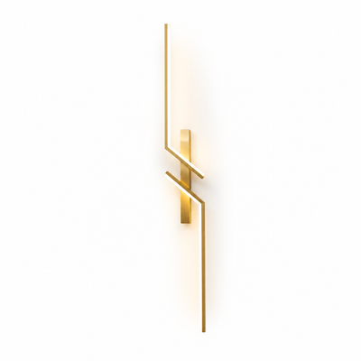 Minimalist Black & Gold LED Strip Wall Sconce
