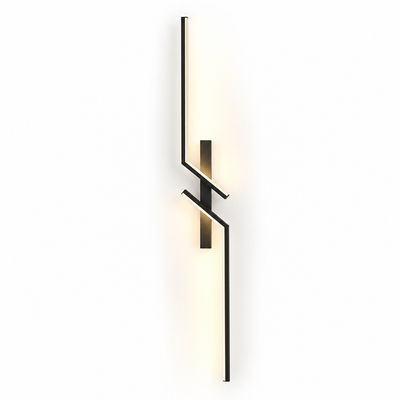 Minimalist Black & Gold LED Strip Wall Sconce