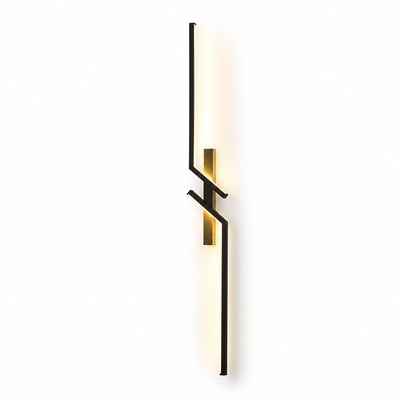 Minimalist Black & Gold LED Strip Wall Sconce