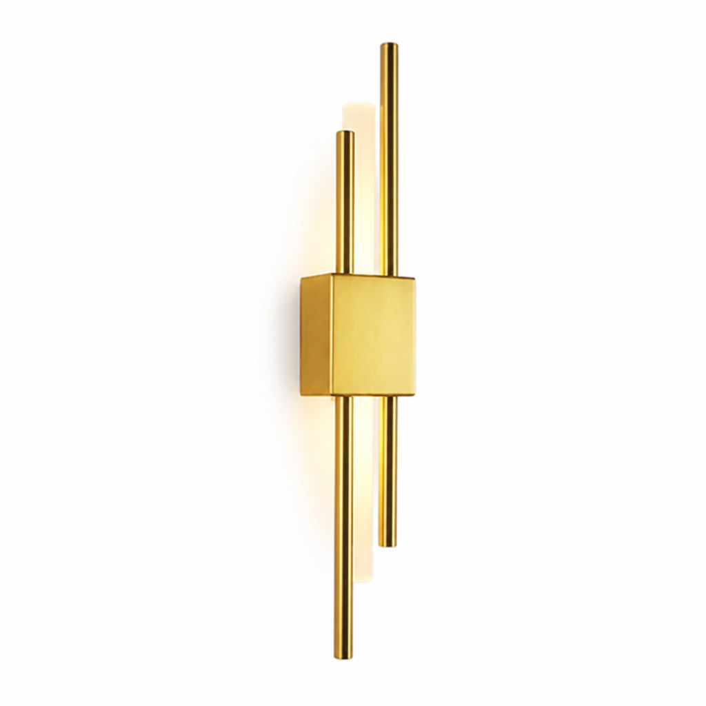 Minimalist Black-Gold LED Wall Sconce