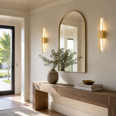 Minimalist Black-Gold LED Wall Sconce