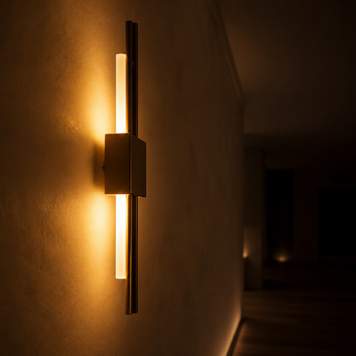 Minimalist Black-Gold LED Wall Sconce