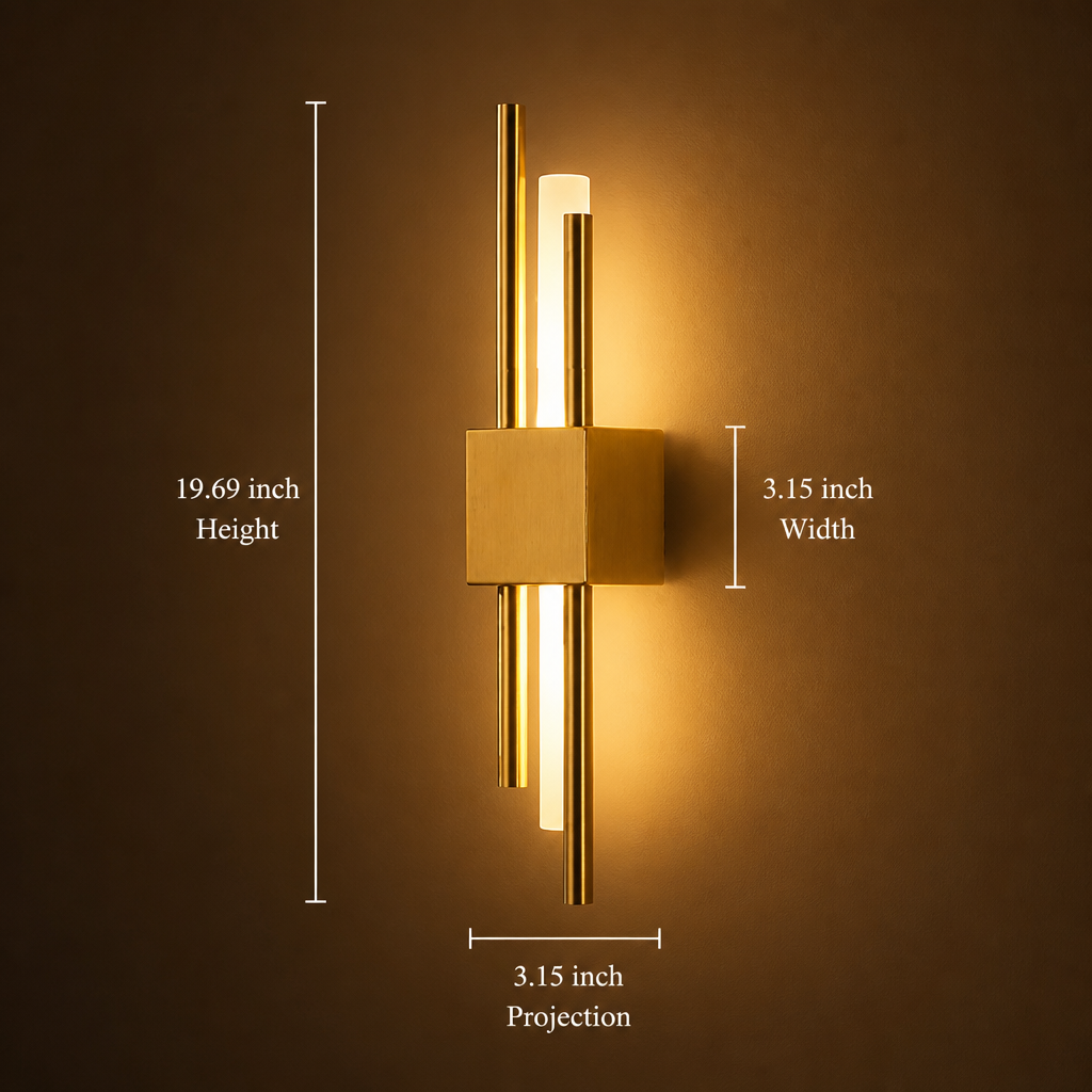 Minimalist Black-Gold LED Wall Sconce