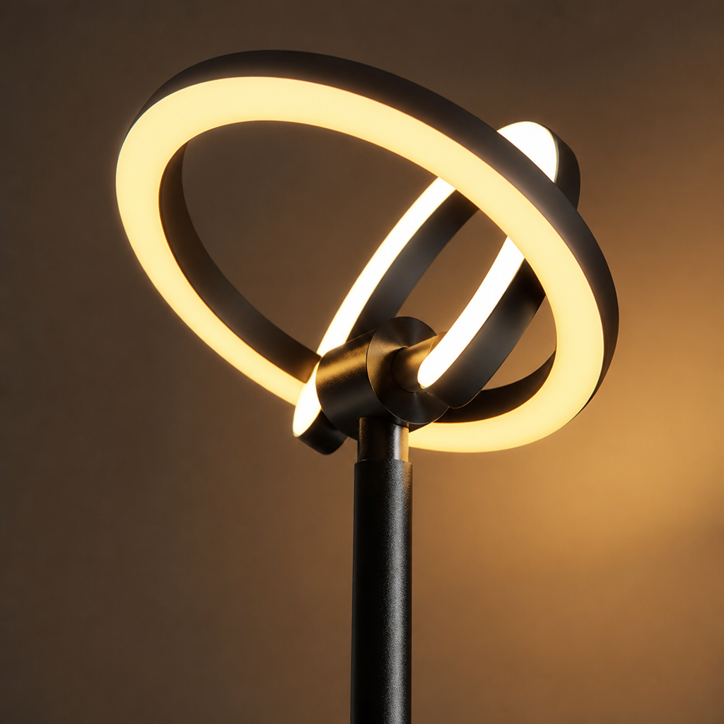 Minimalist Black LED Dual-Head Floor Lamp