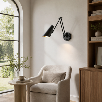 Minimalist Black LED Folding Wall Sconce